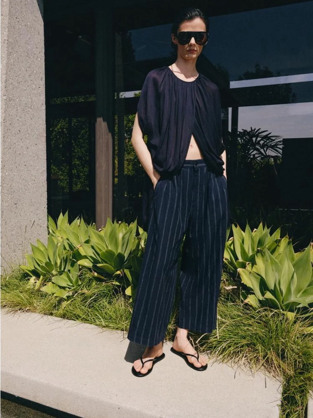 ZARA STRIPED LINEN PANTS ZW COLLECTION